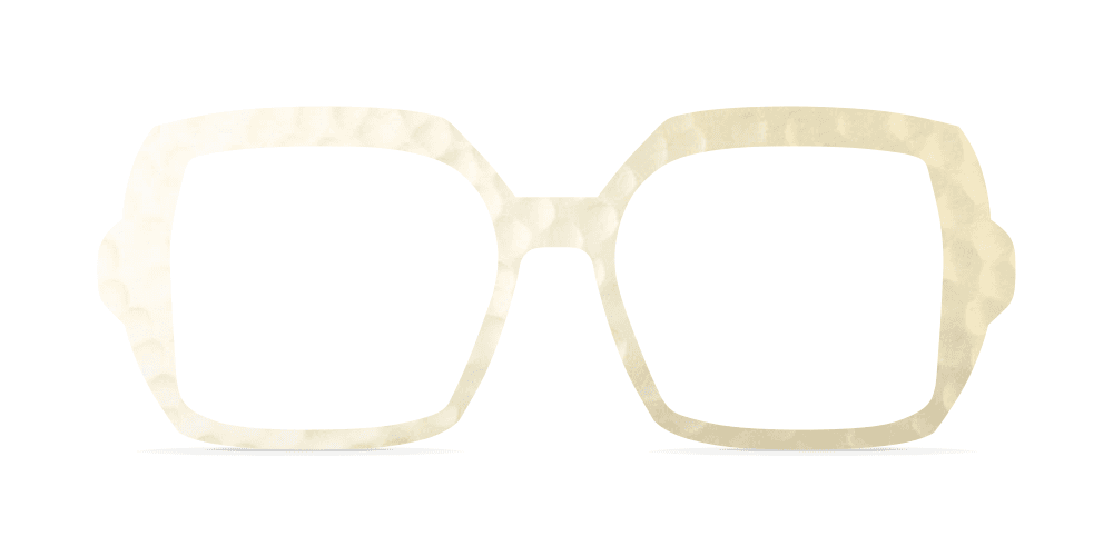 Nina Mûr Elisa eyeglasses in Hammered Gold Metallic finish — made-to-order handcrafted Madrid birch wood frame