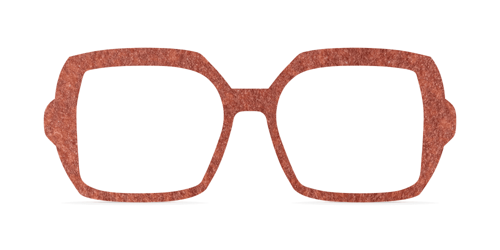 Nina Mûr Elisa eyeglasses in Mars Textured finish — made-to-order handcrafted Madrid birch wood frame