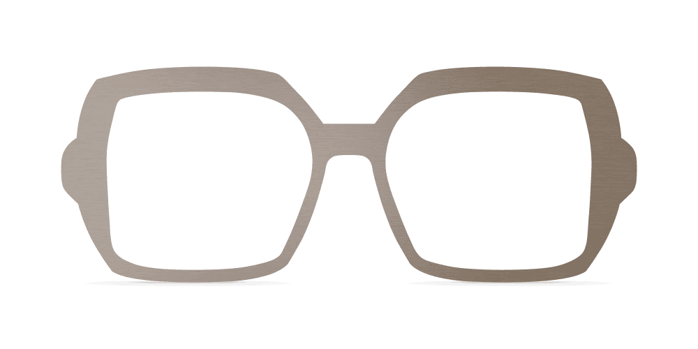 Nina Mûr Elisa eyeglasses in Satin Titanium Soft Metallic finish — made-to-order handcrafted Madrid birch wood frame
